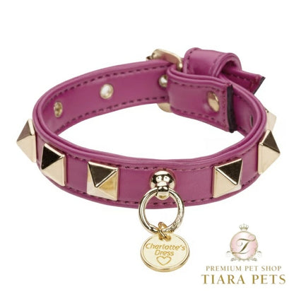 シャーロットドレス Charlotte's Dress Art. f1519N15 collar Square rivet【犬用 カラー お出掛け お散歩 散歩 セレブ】