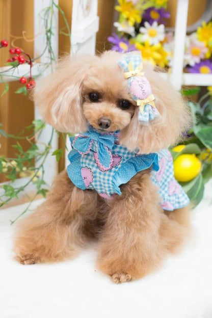 ブルブブ BUL BU-BU LOVEギンガムCandy バレッタ【小型犬 犬用 ヘアアクセサリー ヘアアクセ バレッタ セレブ】