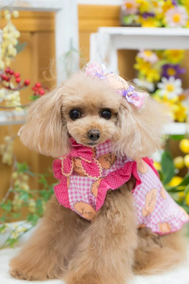ブルブブ BUL BU-BU LOVEギンガムCandy バレッタ【小型犬 犬用 ヘアアクセサリー ヘアアクセ バレッタ セレブ】
