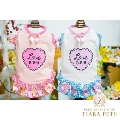 ブルブブ BUL BU-BU LOVEハートフリルキャミ【小型犬 犬服 ドッグウエア ウエア トップス キャミソール キャミ セレブ】