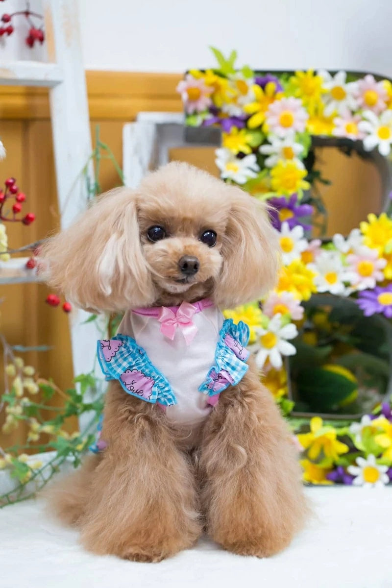ブルブブ BUL BU-BU LOVEハートフリルキャミ【小型犬 犬服 ドッグウエア ウエア トップス キャミソール キャミ セレブ】