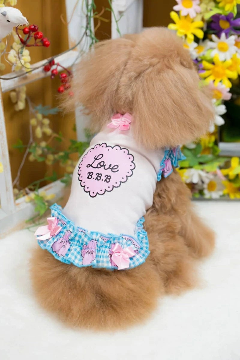 ブルブブ BUL BU-BU LOVEハートフリルキャミ【小型犬 犬服 ドッグウエア ウエア トップス キャミソール キャミ セレブ】