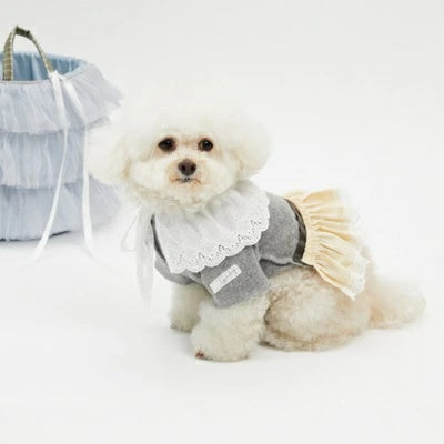 ルイスドッグ louisdog Grey Romance Dress【小型犬 犬服 ドッグウエア ウエア ワンピース ドレス スカート チュチュ ノースリーブ セレブ】