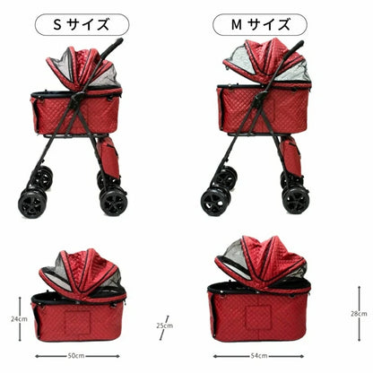 天使のカート【ドット】プレミアムモデル Sサイズ フレーム付きフルセット【犬用品 ペット キャリーバッグ ペットカート ペットバギー フルセット】