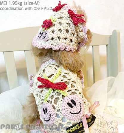 パリエロ PARIERO ニットバブーシュカ - さくらんぼ [受注生産]【小型犬 犬用 アクセサリー ヘッドドレス セレブ】