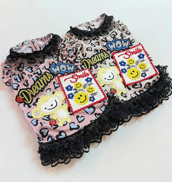 J&Kアニマルズ J&K animals ☆予約受付中☆ スマイル モンキーレオパードOP【犬服 ドッグウエア ウエア ワンピース スカート ドレス】