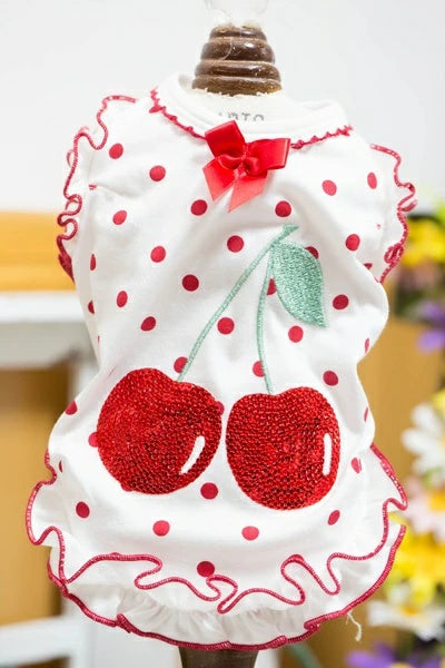 ブルブブ BUL BU-BU COOL Dots Cherry Camisole【小型犬 犬服 ドッグウエア ウエア トップス キャミソール セレブ】