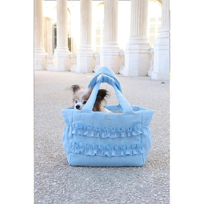 ミムット mimtto Sherbet Linen Ruffle Bag - Mサイズ【小型犬 犬用 バッグ トートバック 鞄 かばん セレブ】