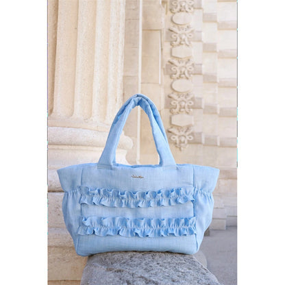 ミムット mimtto Sherbet Linen Ruffle Bag - Sサイズ【小型犬 犬用 バッグ トートバック 鞄 かばん セレブ】