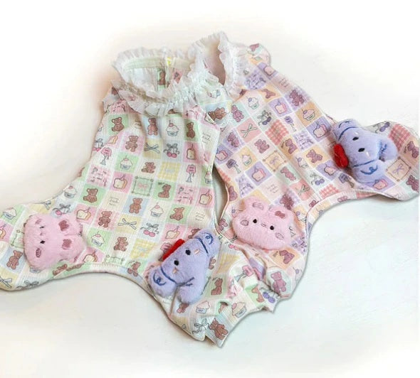J&Kアニマルズ J&K animals ☆予約受付中☆ パステルくまちゃん つなぎ【犬服 ドッグウエア ウエア つなぎ ロンパース パンツ】
