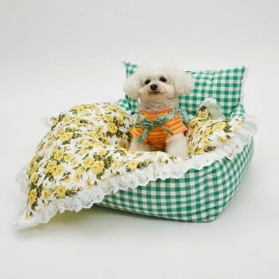 ルイスドッグ louisdog Garden Picnic Driving Kit Cushion Cover【小型犬 ハウス ベッド  クッション カバー セレブ】