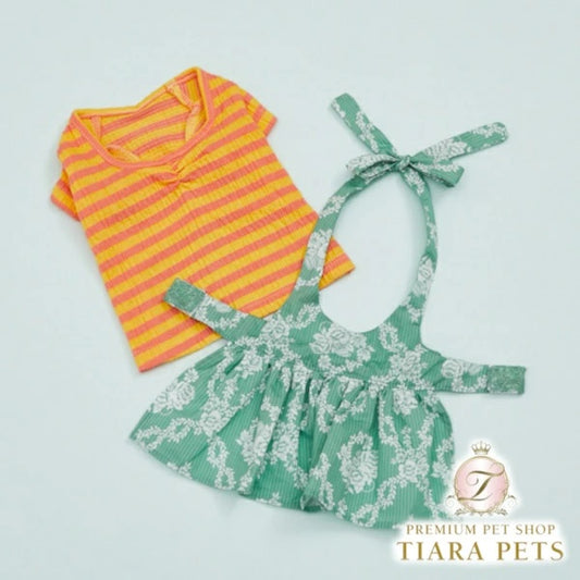 ルイスドッグ louisdog Garland Layered Dress TEE【小型犬 犬服 ドッグウエア トップス Tシャツ ワンピース スカート ドレス セット セレブ】