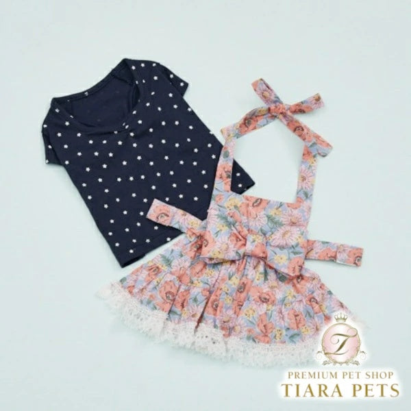 ルイスドッグ louisdog Myria Layered Dress TEE【小型犬 犬服 ドッグウエア トップス Tシャツ ワンピース スカート ドレス セット セレブ】