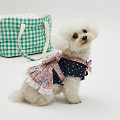 ルイスドッグ louisdog Myria Layered Dress TEE【小型犬 犬服 ドッグウエア トップス Tシャツ ワンピース スカート ドレス セット セレブ】