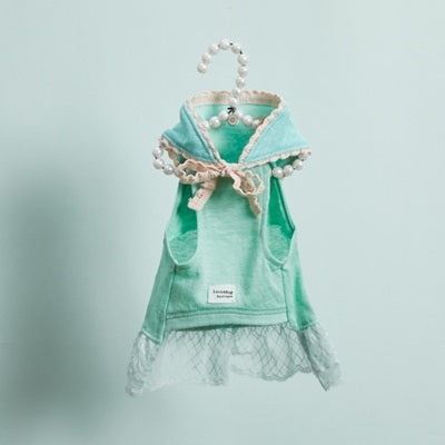 ルイスドッグ louisdog Mint Breeze TEE & Scarf【小型犬 犬服 ドッグウエア トップス Tシャツ スカーフ セット セレブ】