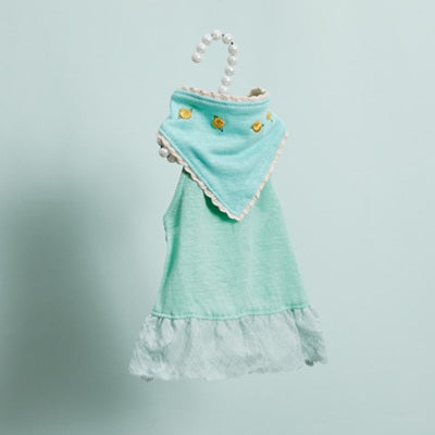 ルイスドッグ louisdog Mint Breeze TEE & Scarf【小型犬 犬服 ドッグウエア トップス Tシャツ スカーフ セット セレブ】