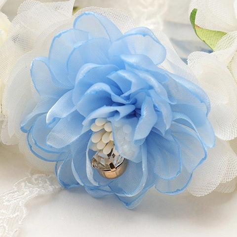 きゃんナナ CanNana 薔薇の国のアリスの花かんむり ブルー〈アリス〉7月下旬入荷予定 HD-036【小型犬 犬用 ヘアアクセサリー ヘアアクセ かんむり】