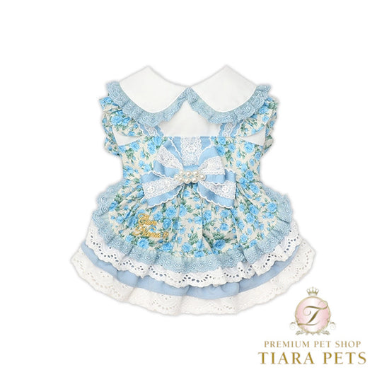 きゃんナナ CanNana 薔薇の国のアリスワンピース ブルー 1187【小型犬 犬服 ドッグウエア ワンピース ドレス スカート】