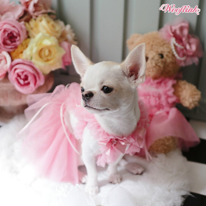 ブルブブ BUL BU-BU PINK BALLERINA TULLE DRESS【小型犬 犬服 ワンピース ドレス スカート セレブ】