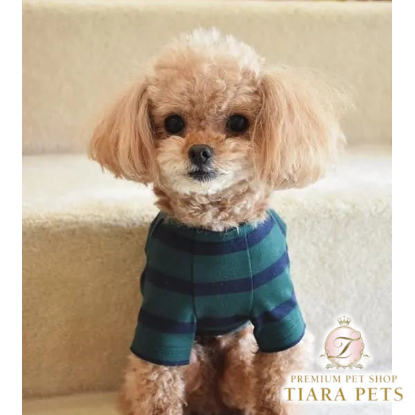 プエルト PUERTO 半袖サマーフォレストボーダーカットソー【小型犬 犬服 トップス カットソー 半袖 セレブ】