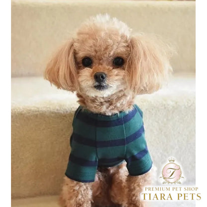 プエルト PUERTO 半袖サマーフォレストボーダーカットソー【小型犬 犬服 トップス カットソー 半袖 セレブ】