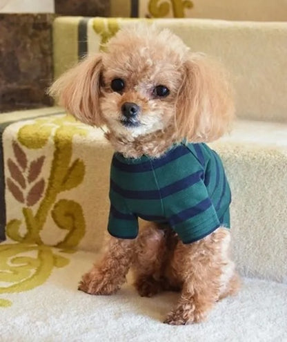プエルト PUERTO 半袖サマーフォレストボーダーカットソー【小型犬 犬服 トップス カットソー 半袖 セレブ】