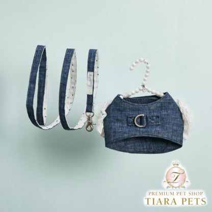 ルイスドッグ louisdog Walk With Me/Denim Dot【小型犬 犬用 ハーネス セット 一体型 お散歩 セレブ】
