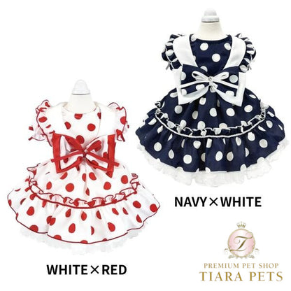 リュクスバーディ Luxe birdie ポルカワンピース【小型犬 犬服 ワンピース ドレス スカート セレブ】