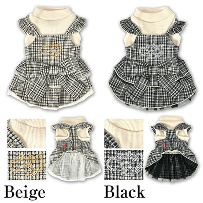 クレイジーブー CRAZYBOO グレンチェックワンピ ☆9月下旬順次発送予約☆【ドッグウエア 犬服 ワンピース スカート ドレス トイプードル チワワ ダックス セレブ】