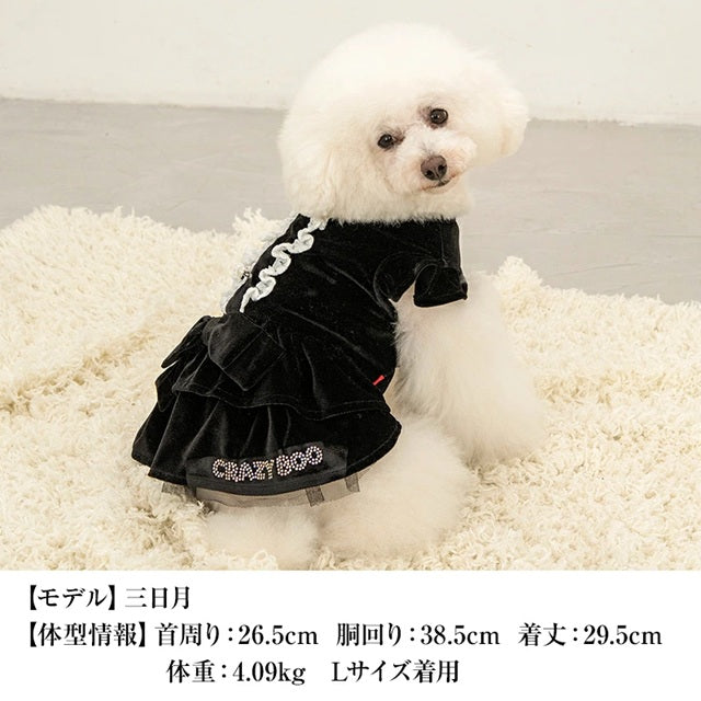 クレイジーブー CRAZYBOO ベロアメイドワンピ ☆9月下旬順次発送予約☆【ドッグウエア 犬服 ワンピース スカート ドレス トイプードル チワワ ダックス セレブ】