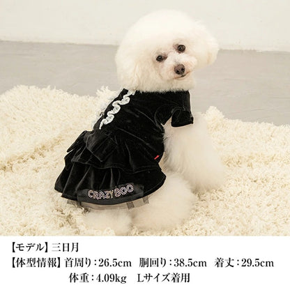 クレイジーブー CRAZYBOO ベロアメイドワンピ ☆9月下旬順次発送予約☆【ドッグウエア 犬服 ワンピース スカート ドレス トイプードル チワワ ダックス セレブ】