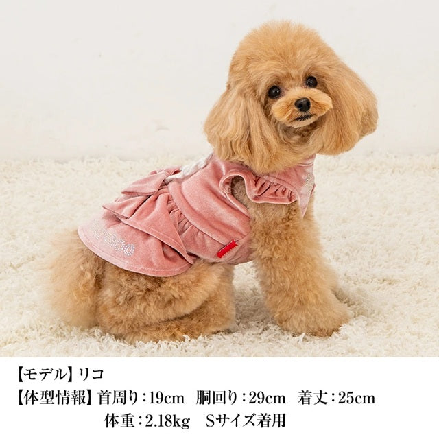 クレイジーブー CRAZYBOO ベロアメイドワンピ ☆9月下旬順次発送予約☆【ドッグウエア 犬服 ワンピース スカート ドレス トイプードル チワワ ダックス セレブ】