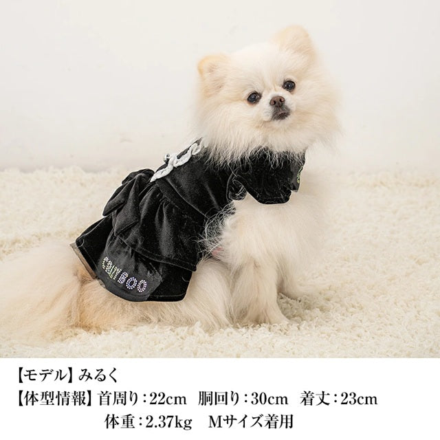 クレイジーブー CRAZYBOO ベロアメイドワンピ ☆9月下旬順次発送予約☆【ドッグウエア 犬服 ワンピース スカート ドレス トイプードル チワワ ダックス セレブ】