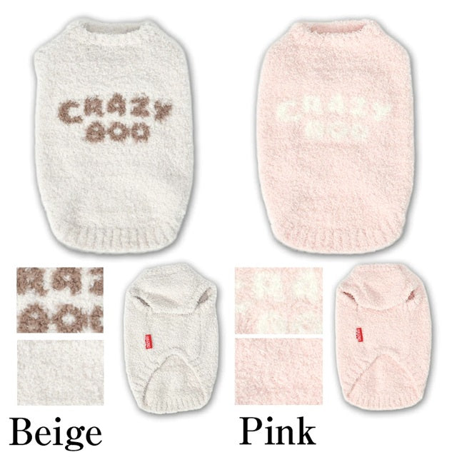 クレイジーブー CRAZYBOO ロゴ入りマシュマロニット ☆9月下旬順次発送予約☆【ドッグウエア 犬服 小型犬 トップス ニット セーター トイプードル チワワ ダックス セレブ】