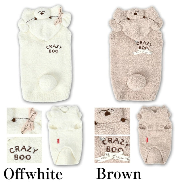 クレイジーブー CRAZYBOO クマ耳マシュマロパーカ ☆9月下旬順次発送予約☆【ドッグウエア 犬服 小型犬 パーカー トップス ニット セーター トイプードル チワワ ダックス セレブ】