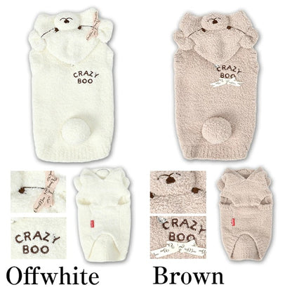 クレイジーブー CRAZYBOO クマ耳マシュマロパーカ ☆9月下旬順次発送予約☆【ドッグウエア 犬服 小型犬 パーカー トップス ニット セーター トイプードル チワワ ダックス セレブ】