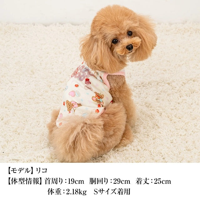クレイジーブー CRAZYBOO ベロアクマプリントタンク ☆9月下旬順次発送予約☆【ドッグウエア 犬服 小型犬 トップス タンクトップ ノースリーブ トイプードル チワワ ダックス セレブ】
