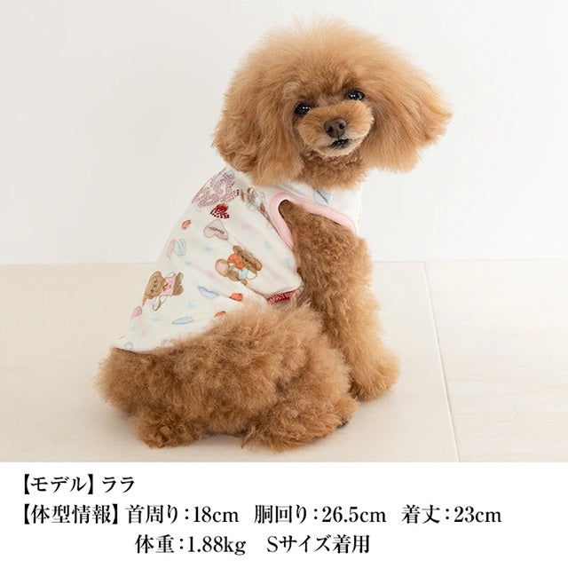 クレイジーブー CRAZYBOO ベロアクマプリントタンク ☆9月下旬順次発送予約☆【ドッグウエア 犬服 小型犬 トップス タンクトップ ノースリーブ トイプードル チワワ ダックス セレブ】