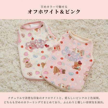 クレイジーブー CRAZYBOO ベロアクマプリントタンク ☆9月下旬順次発送予約☆【ドッグウエア 犬服 小型犬 トップス タンクトップ ノースリーブ トイプードル チワワ ダックス セレブ】