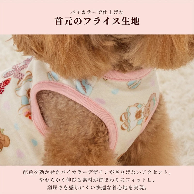 クレイジーブー CRAZYBOO ベロアクマプリントタンク ☆9月下旬順次発送予約☆【ドッグウエア 犬服 小型犬 トップス タンクトップ ノースリーブ トイプードル チワワ ダックス セレブ】