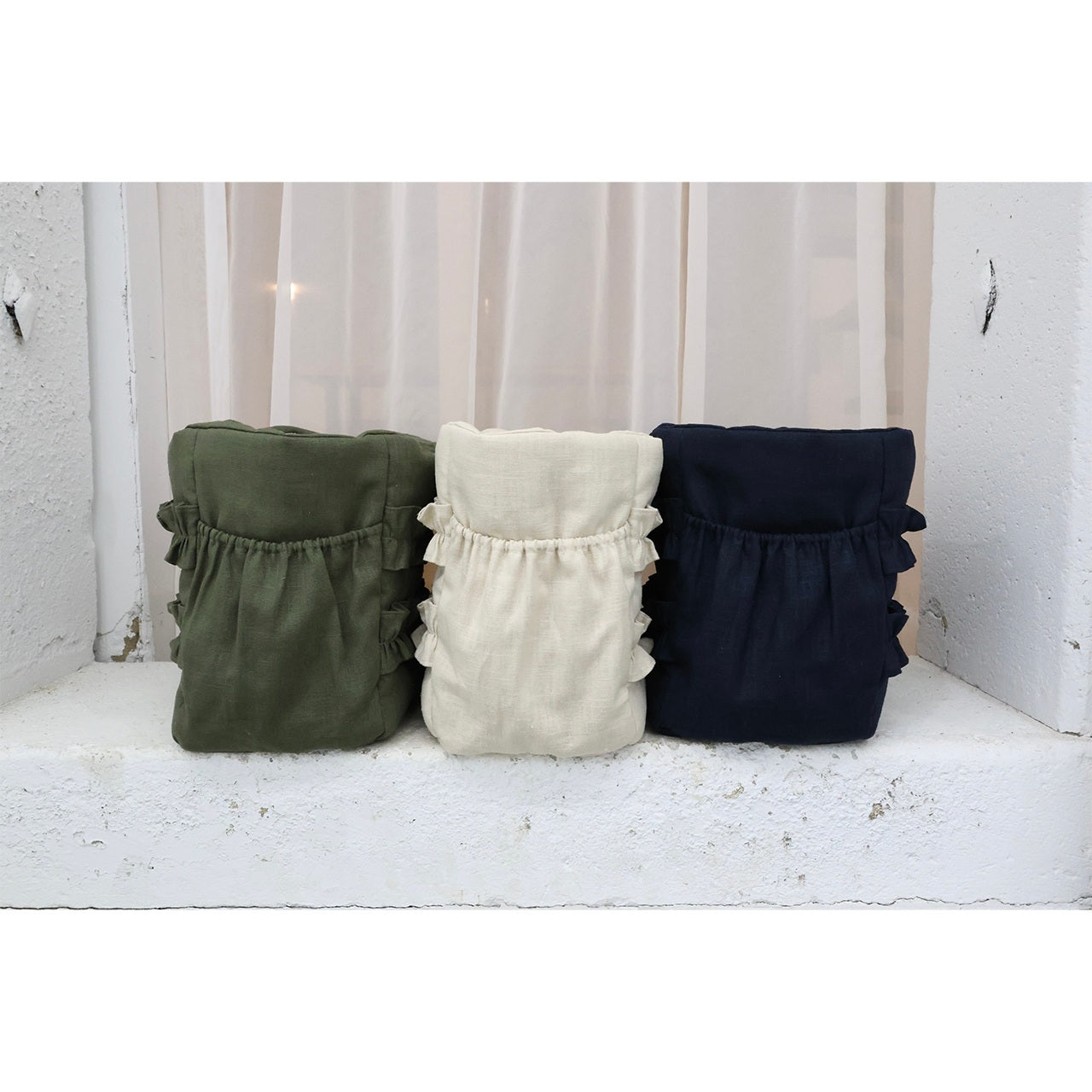 ミムット mimtto Side Pocket Linen Ruffle Bag - Sサイズ☆予約品☆【小型犬 犬用 バッグ トートバック 鞄 かばん セレブ】