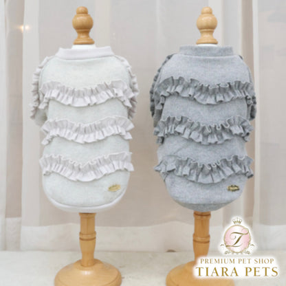 ミムット mimtto Shimmer Fleece Ruffle Tee ☆予約品☆【小型犬 犬服 トップス Tシャツ 半袖 セレブ】