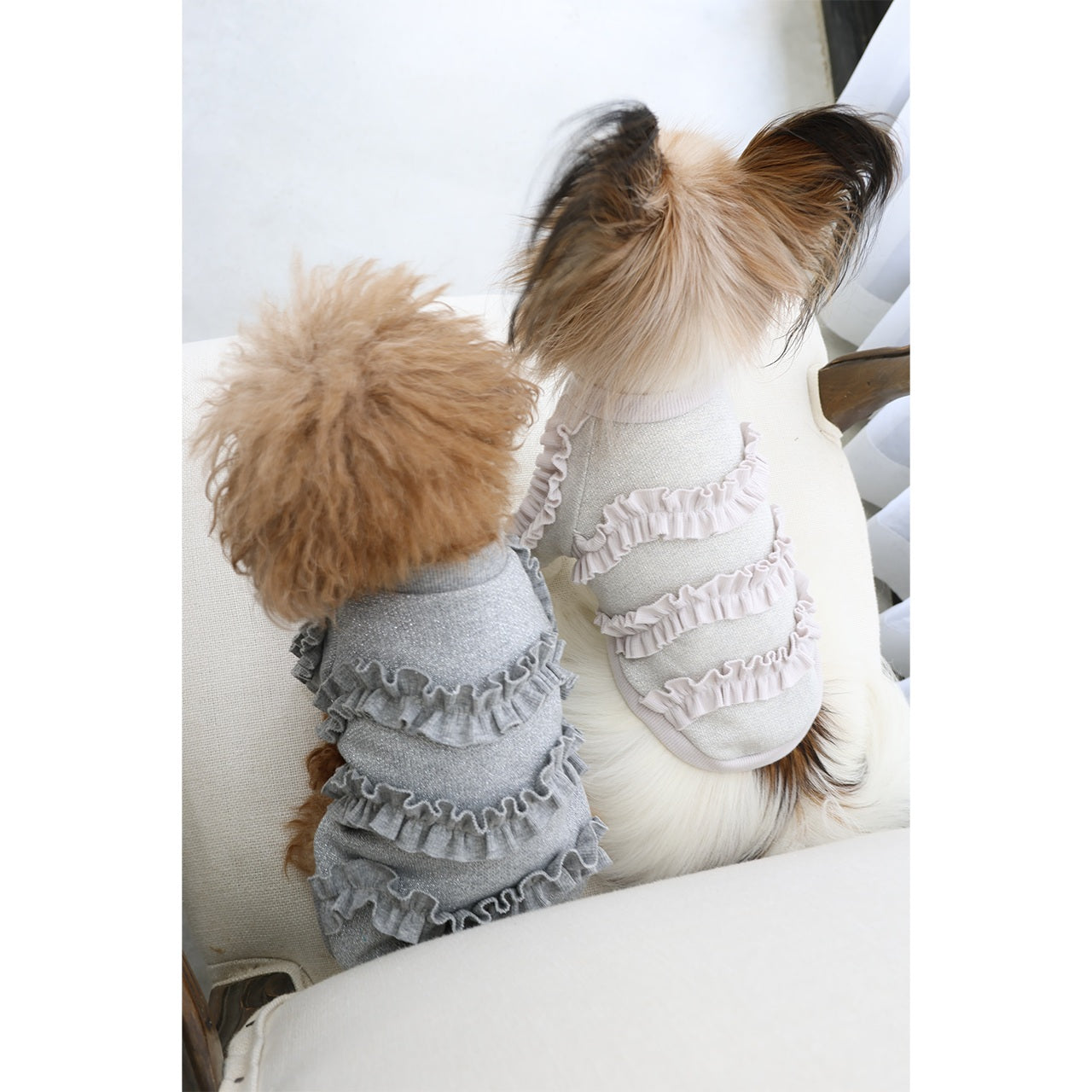 ミムット mimtto Shimmer Fleece Ruffle Tee ☆予約品☆【小型犬 犬服 トップス Tシャツ 半袖 セレブ】