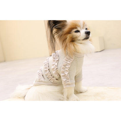 ミムット mimtto Shimmer Fleece Ruffle Tee ☆予約品☆【小型犬 犬服 トップス Tシャツ 半袖 セレブ】