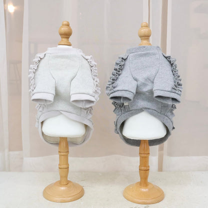 ミムット mimtto Shimmer Fleece Ruffle Tee ☆予約品☆【小型犬 犬服 トップス Tシャツ 半袖 セレブ】