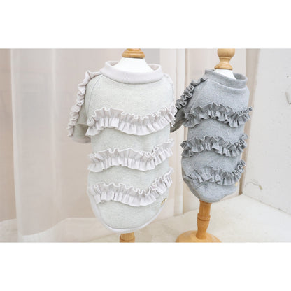 ミムット mimtto Shimmer Fleece Ruffle Tee ☆予約品☆【小型犬 犬服 トップス Tシャツ 半袖 セレブ】