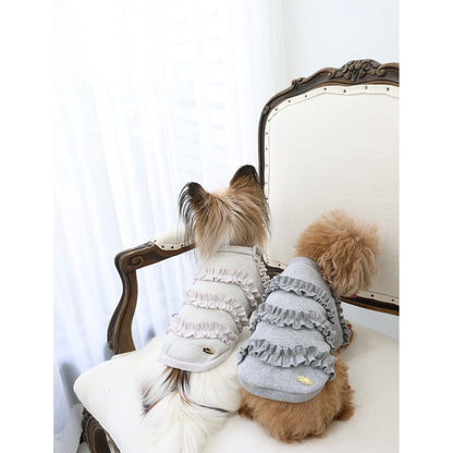 ミムット mimtto Shimmer Fleece Ruffle Tee ☆予約品☆【小型犬 犬服 トップス Tシャツ 半袖 セレブ】