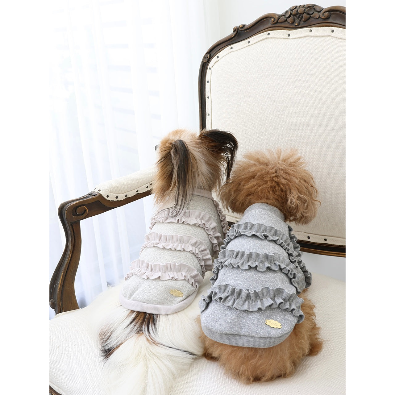 ミムット mimtto Shimmer Fleece Ruffle Tee ☆予約品☆【小型犬 犬服 トップス Tシャツ 半袖 セレブ】