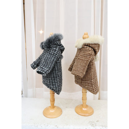 ミムット mimtto Plaid Fur Lined Hoodie ☆予約品☆【小型犬 犬服 トップス フーディ パーカー セレブ】