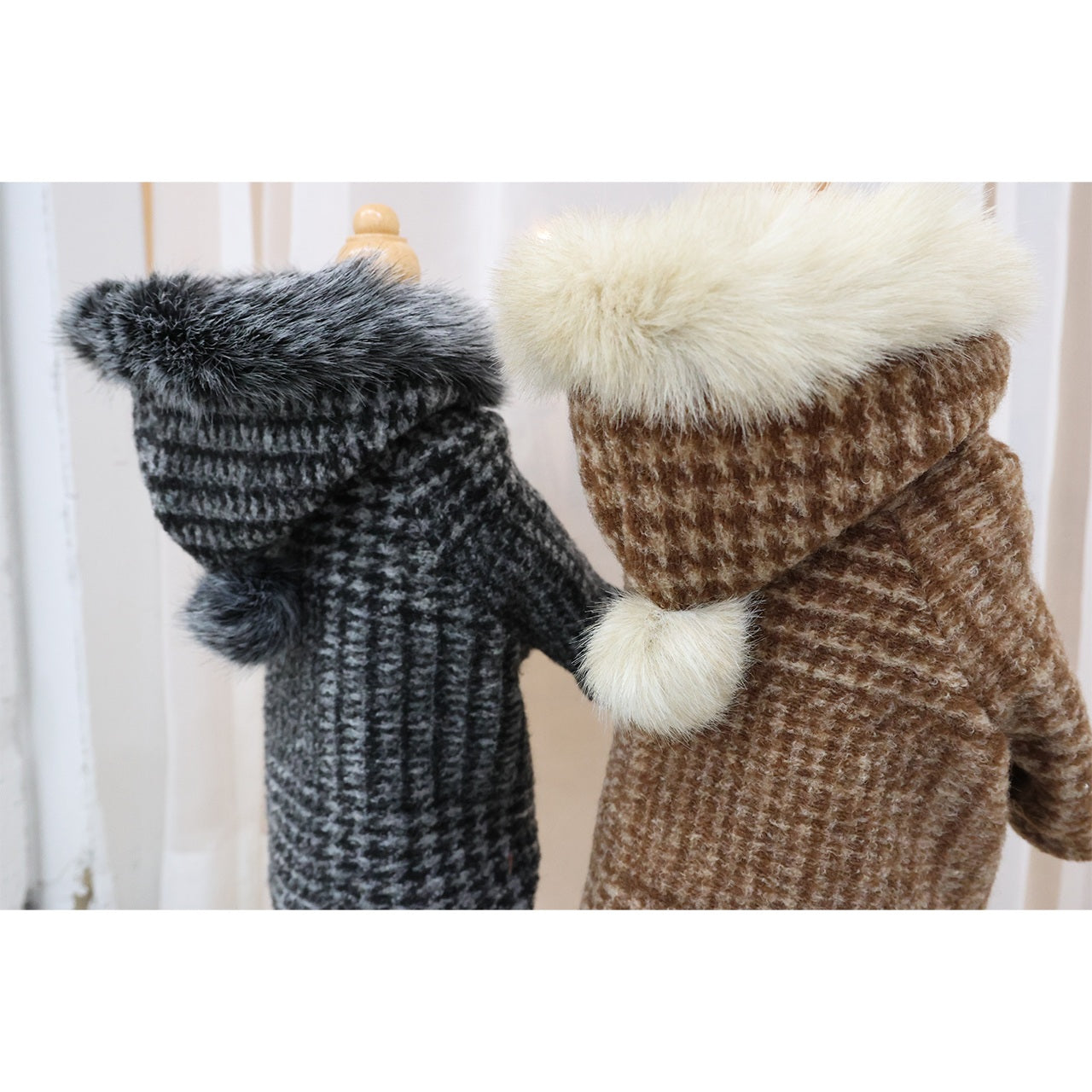 ミムット mimtto Plaid Fur Lined Hoodie ☆予約品☆【小型犬 犬服 トップス フーディ パーカー セレブ】